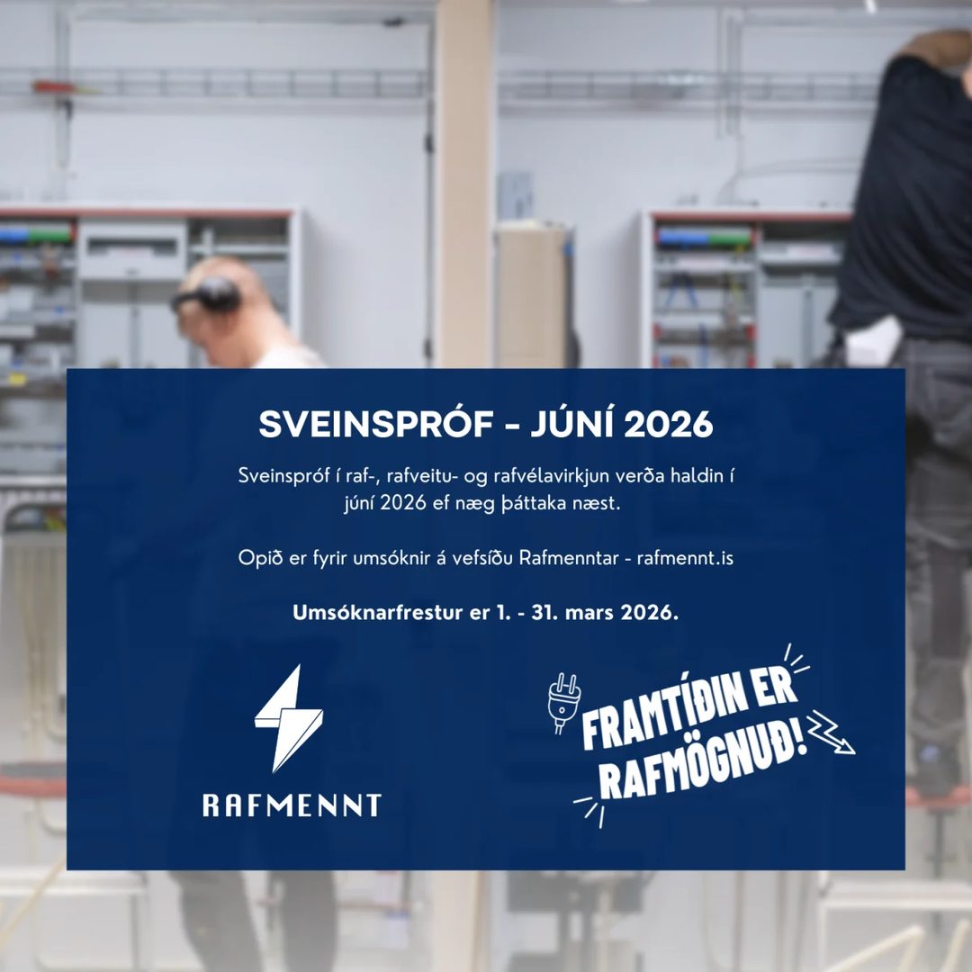 Opið fyrir umsóknir í sveinspróf!