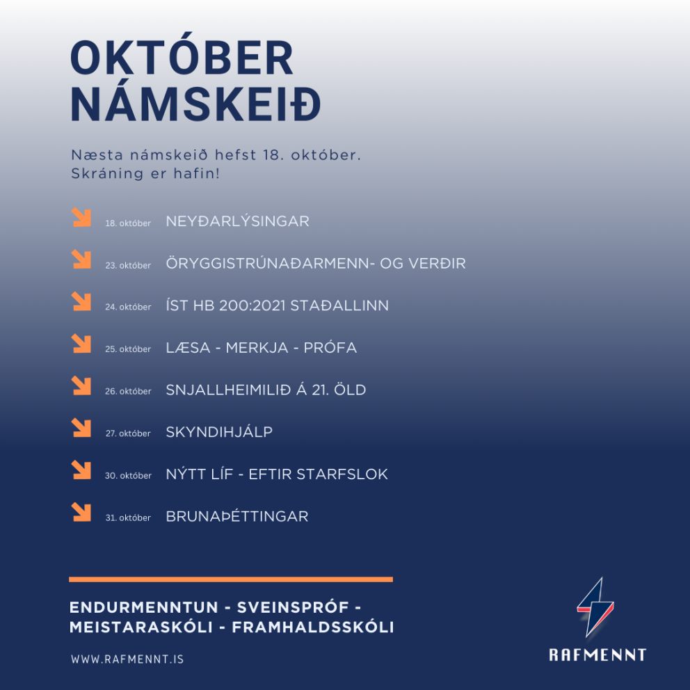 Næstu námskeið í október!