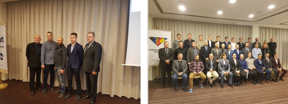 Frá afhendingu sveinsbréfa rafveituvirkja (til vinstri) og rafvirkja (til hægri).