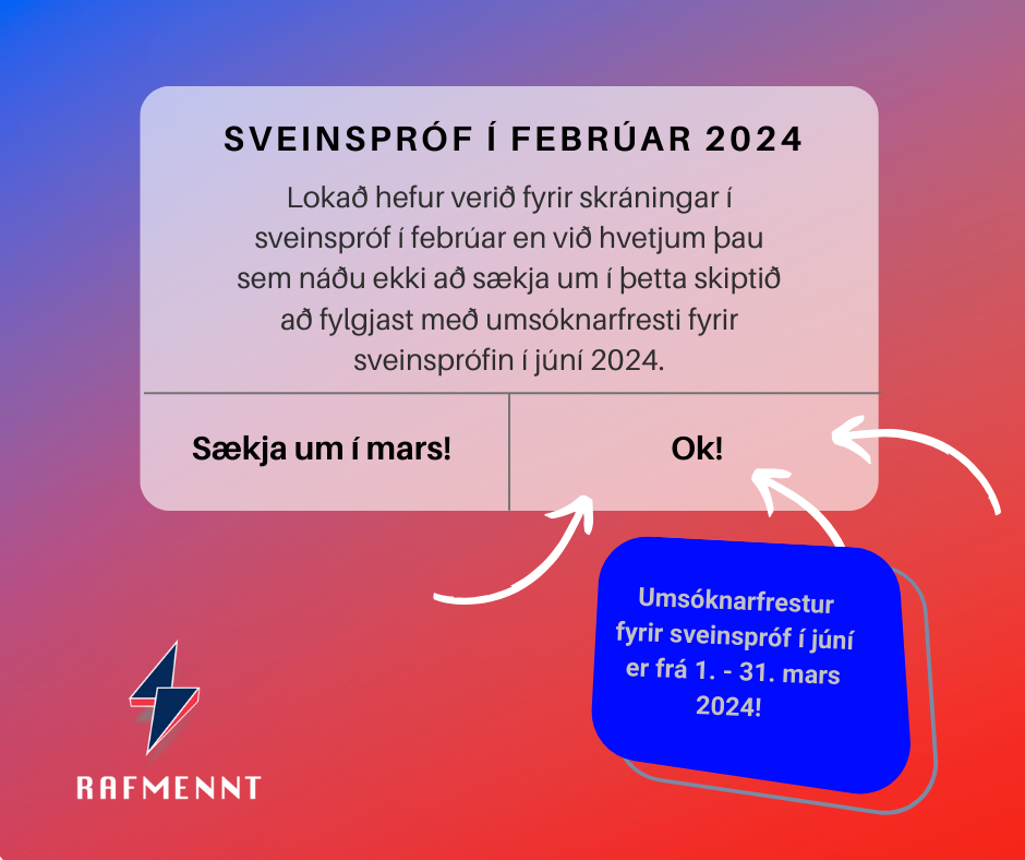 Lokað fyrir umsóknir í sveinspróf!