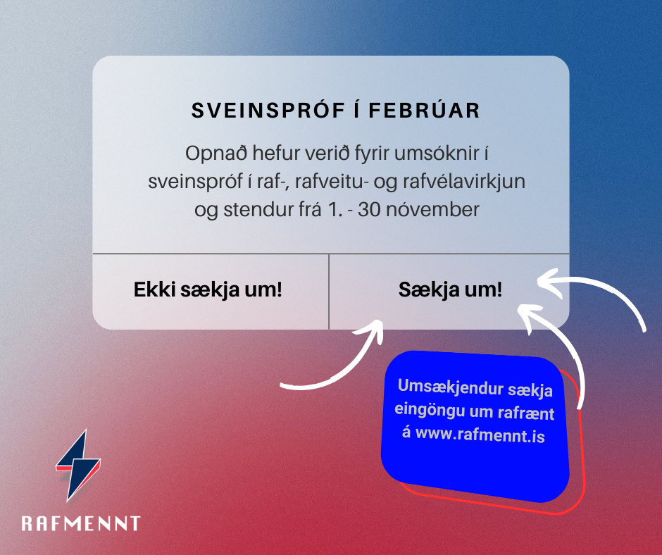 Opið fyrir umsóknir í sveinspróf⚡