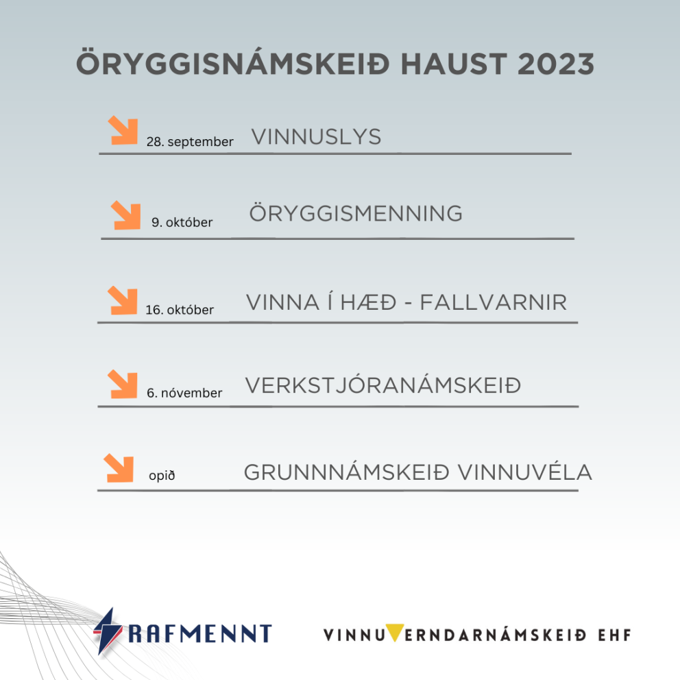Öryggisnámskeið haust 2023