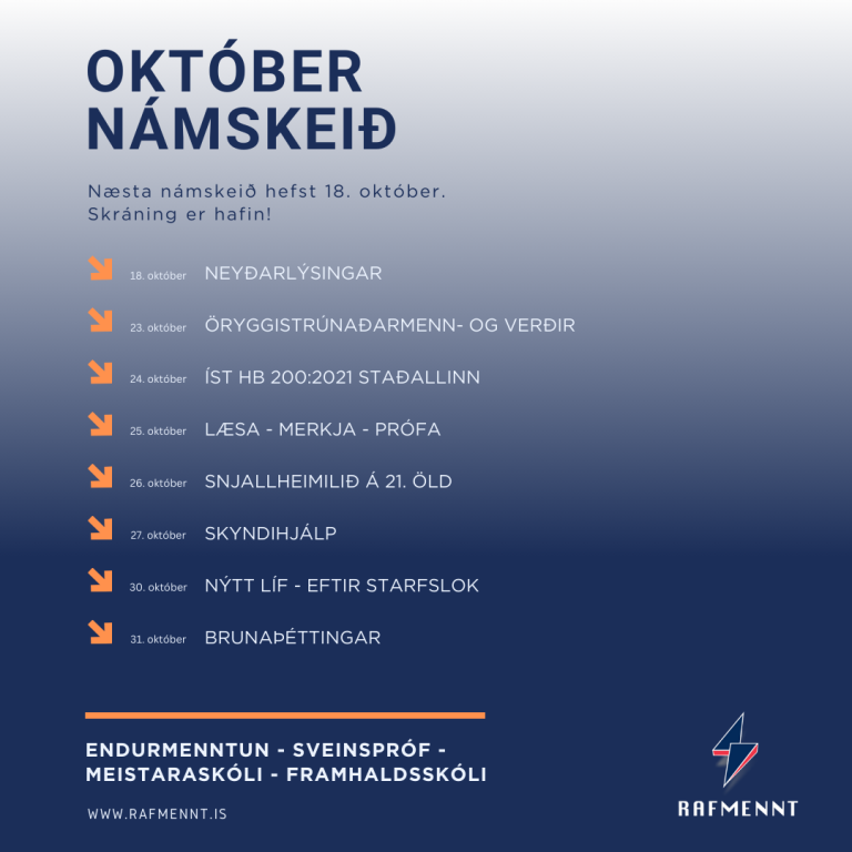 Næstu námskeið í október!