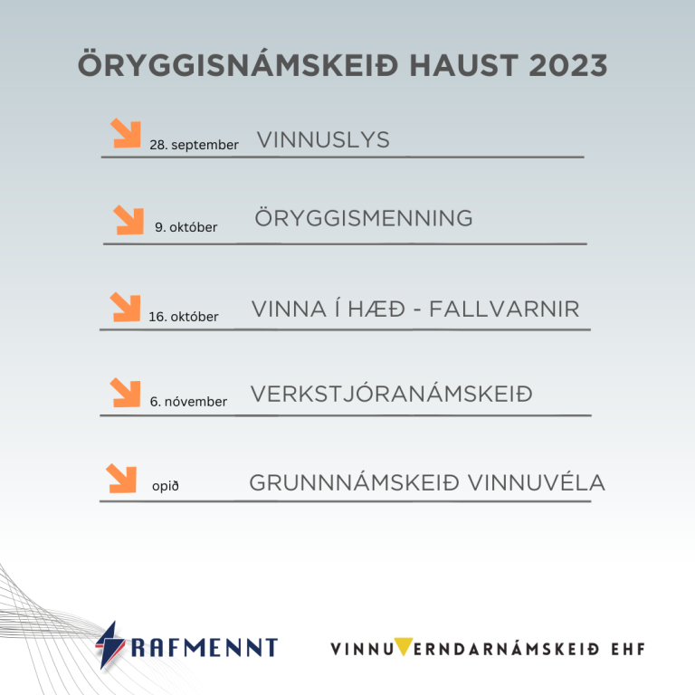 Öryggisnámskeið haust 2023